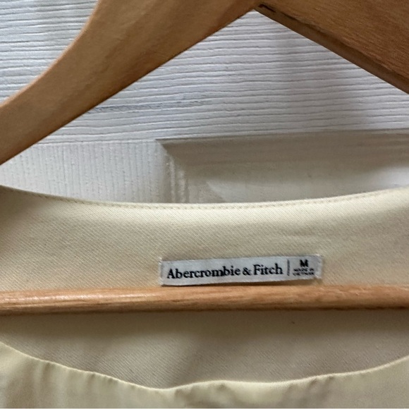 Abercrombie & Fitch Light yellow suiting blazer Jacket square neck m medium - Picture 2 of 7